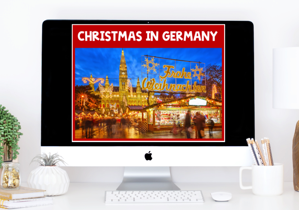 An image of a Google Slides presentation used to teach Christmas in Germany in the elementary classroom.