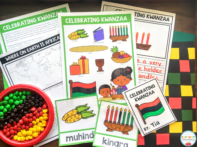 Resources that kindergarten, first grade, second grade, and homeschool teachers can use when teaching about Kwanzaa and Holidays Around the World.
